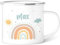 GRAVURZEILE Taza esmaltada para niños, diseño infantil, personalizable, 8 diseños diferentes, 300 ml, regalo para niños y niñas, color azul pastel