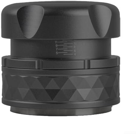 Eawfgtuw Pressino per caffè in acciaio inox, con base piatta per una distribuzione uniforme della pressione, colore: nero (51 mm)