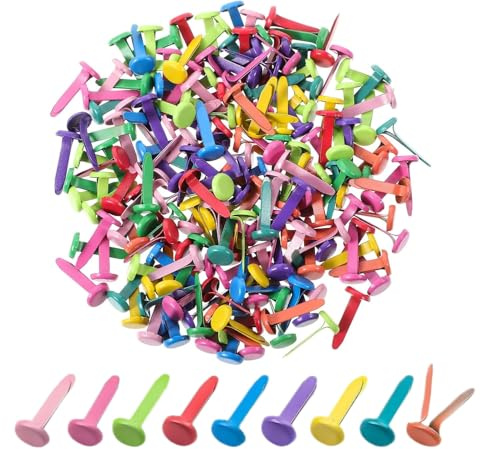 Heyumybit Mini Scrapbooking Brads,100 Perni di Fissaggio Multicolore per Carta,Fermacampioni Rotondi,Perni Divisi in Metallo Adatti per Scrapbooking,Carta da Stampa a Mano