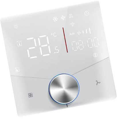 ViaGasaFamido Economia Energia Termostato WiFi con un Design Elegante per un di Condizionamento Dell'aria Centrale (WHITE)