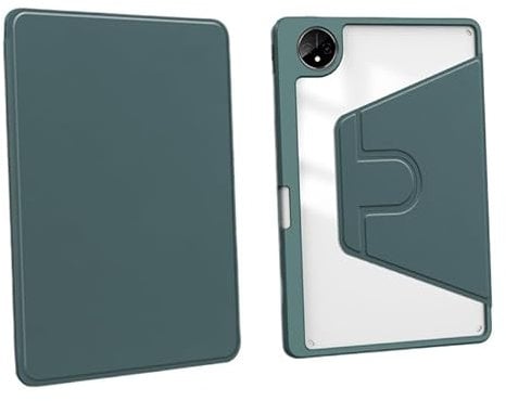 Tablet Case Suitable For Huawei MatePad Pro 13.2inch 2025 2023 360 Rotating Acrylic Clear Hard Cover With Pen Holder(Dark green)