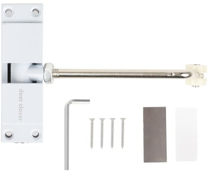 BestYiJo Türschließer mit Schrauben, Einstellbar Automatischer Türschließer für Innentür, Zimmertür, Zimmertür, Gartentor (Weiß)