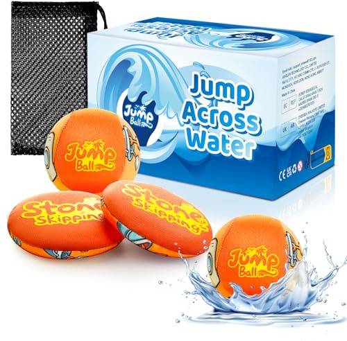 LETREEN Wasserbälle Sprungball – 4 Stück Wasserball Bouncing Ball | Extreme Wasser Badespaß für Pool und Meer – Wasserball Kinder Klein Strandball für Kinder und Erwachsene