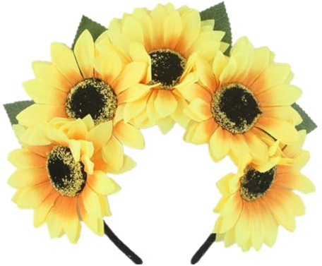 Gelber Sonnenblumen Haarreif im Hawaii Stil für Partyfotos