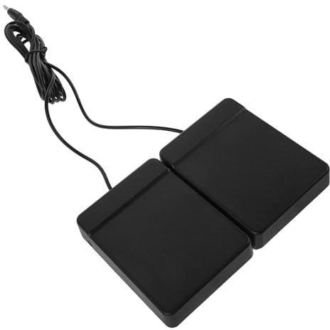 iplusmile Pédale Double de Grosse Caisse Électronique Portable avec Câble Jack 3,5 Mm, Pédale pour Batterie Numérique Compatible, Enroulable et Légère, pour Répétition et Studio,