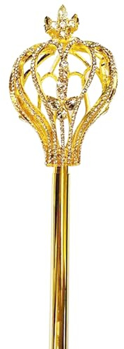 Pineeseatile Zepter, 20 Zoll Strass Zepter Zauberstab Handhelds Prinzessin Zauberstab Cosplay Zubehör Requisiten für Schönheitswettbewerb Festzug Weihnachten Hochzeit