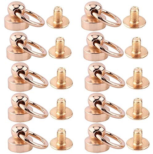 Yosoo 100 9 mm Head O-Ring Kopf Button Stud Nieten mit Schraubverschluss für DIY Handwerk, Leder, Telefon Fall Decor Gold