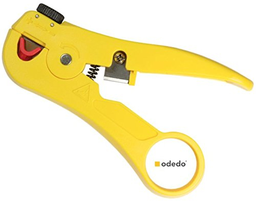 pelacables odedo® con cortacables para cable de red, cable ethernet, cable de antena coaxial, pelacables con cortador, herramienta pelacables