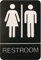 Unisex Braille Restroom Sign - Bathroom Sign with Double Sided 3M Tape
