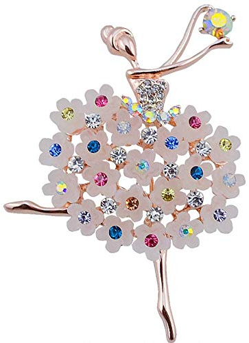 Belons Damen Mädchen Brosche Kristall Strass Legierung Ballerina Tänzerin Anstecknadel Braut Brosche Pin Schmuckzubehör