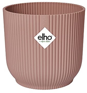 Elho Vibes Fold Round 18 - Vaso per Piante da Interno - Ø 18.3 x H 16.8 cm - Rosa/Delicate Pink