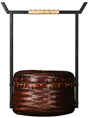 Picknickkorb mit großer Kapazität im Freien Chinesische Vintage Bambus Geflochtene Picknickkörbe Tee-Set Tragbare Picknickkörbe Lagerung Handtaschen Einkaufen Lagerung Picknickkörbe Picknickkörbe Set