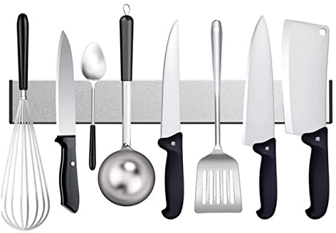 Magnetleiste selbstklebend [50cm] - Messerleiste Edelstahl Ohne Bohren | Magnetschiene für Werkzeug & Küchenutensilien | Werkzeugleiste mit Klebeband | Messerhalter Wandhalter | Werkzeughalter