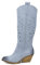 IF Fashion Stivali Cowboy Western Texani Scarpe da Donna Primaverili A Punta Camperos Camoscio Sintetico Traforati 80-8 Celeste N.39