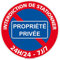 Panneau de Signalisation PVC 1 mm. Panneau Interdiction. Panneau Parking, Panneau d'information PVC. Taille au choi - Diamètre 350 mm - Interdiction de stationner propriété privée 24h/24 -