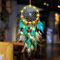 Bohemian Dekoration, Dsaren Led Traumfänger Mädchen Handgefertigt Dreamcatcher Spitze Traumfänger Federn Weiß für Gute Träume Wandbehang Auto Raum Mädchen Kreatives Geschenk (A Blau)