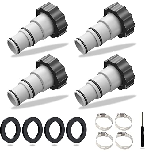 4PCS Schlauchadapter für Pumpe,Pool Schlauch Adapter Set,Poolschlauch Adapter,Pool Adapter,Pool-Schlauch Anschluss,Schlauchadapter für Pumpe,Pool Zubehör,Schlauchadapter Pool