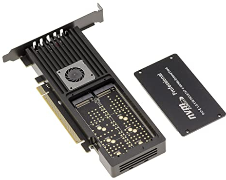 KALEA-INFORMATIQUE Carte contrôleur PCIe 3.0 x16 pour 4 SSD M.2 NVMe avec Chipset PLX PEX8747 - Protection des SSD M2 par coffrage Aluminium ventilé