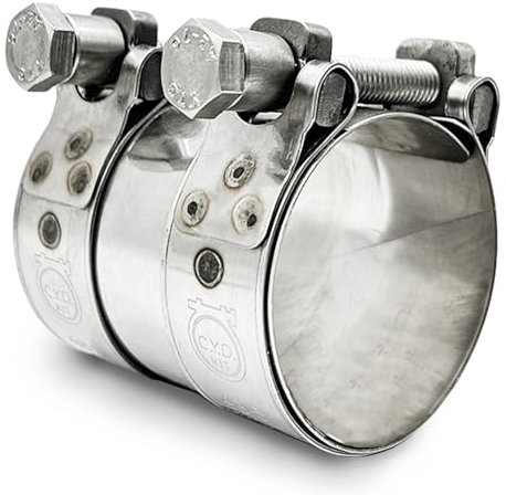 CHUN YUNG DA TT Extra Wide Heavy Duty Hose Clamps,Stainless Steel 2.75 inch Exhaust Clamp, Sleeve Coupler Butt Joint Band Clamp for Muffler Exhaust 68-73 mm (2.68-2.87 inch,1 pack)