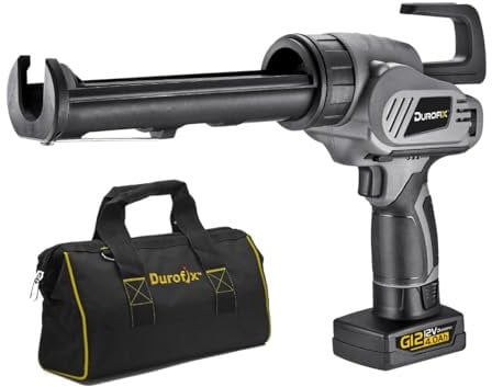 Durofix RZ1230-PG G12 Series Cordless Powered Automatic Caulking Gun 1 Battery Kit for 10 oz. Cartridge, w/ 8-Speed Dial & Canvas Bag