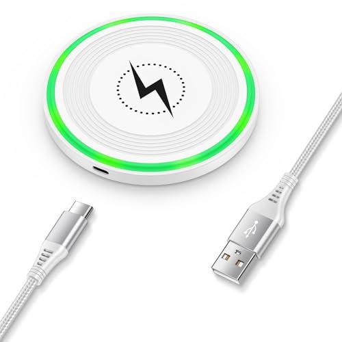 Wireless Charger Pad, 15W Fast Wireless Phone Charger for Google Pixel 9/9 Pro/8/8 Pro/7/7 Pro/6, Wireless Charging Pad for Samsung Galaxy S24 Ultra/S23/S22/S21/S20/S10/S9/S8, iPhone 16/15/14/13/12/11
