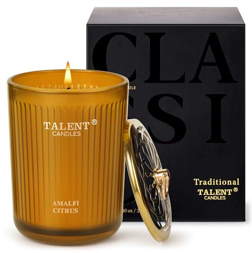 TALENT Duftkerzen, Aromatherapiekerze aus natürlichem Sojawachs, 250 ml, traditioneller Stil, Kerzengeschenke für Frauen und Männer, Heimdekoration, Amalfi Citrus