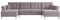 ALTDECOR Ecksofa in U-Form mit Schlaffunktion und Bettkasten Corner Sofa Bett Eckcouch Couch L-Form Schlafcouch Ausziehbar Wohnlandschaft Schlafsofa Cauchsofa Hermes-U - 300x140x93cm Hellviolett