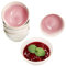 MamboCat Reactive Glaze Paris Lot de 6 bols à céréales, 400 ml, crème et rose, en faïence, pour 6 personnes, pour yaourt, fruits, chips, salade, etc.