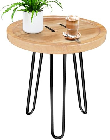 SpixCoby Round EndTable,Wooden Stool - Plant Table, Side Table for Living Room, Indoor Plant Stand, For Bathroom Bedside