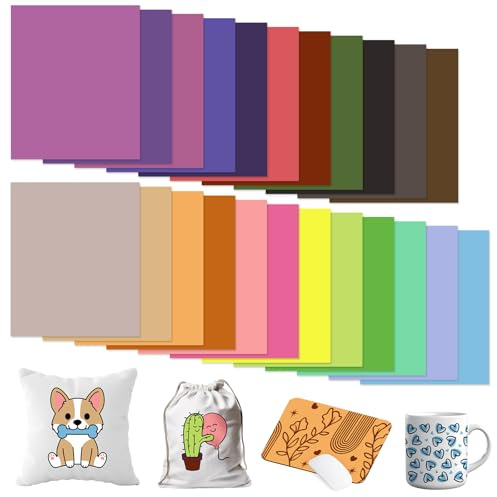 HTVSTD Solid Color Sublimation Ink Transfer Sheets-23 Sheets 12 * 10 inches Red,Blue,Green,Black Sublimation Transfer Ink Paper for Tumblers Mugs DIY