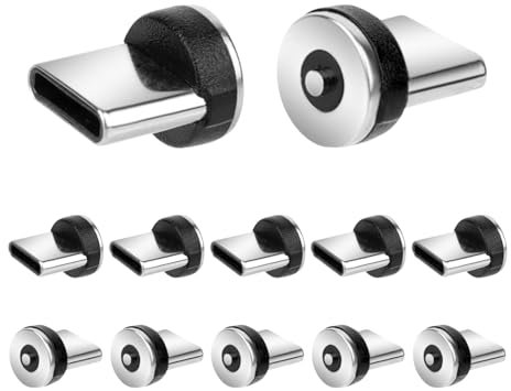 BTFO 12 Pcs Type C Magnetic Charging Tips, Strong Magnetic Charger Plug for Type C Devices Usb Charging Tips Compatible with 1-Pin Cables