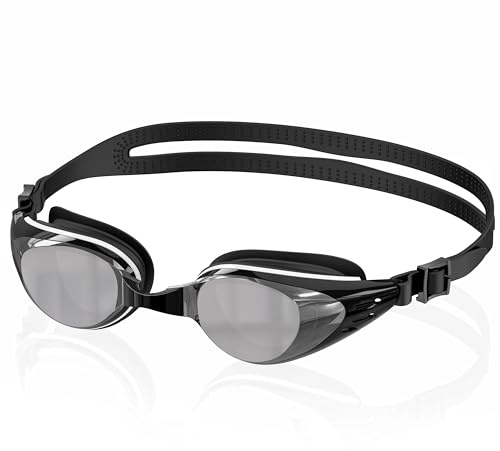 Ambienden Gafas Natación Adultos, Antivaho UV, Sello Silicona 3D, Autoajuste