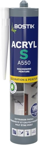 Bostik Acryl S – Mastic Acrylique – Intérieur & Extérieur – Fissures, Calfeutrement Et Joint – Tous Matériaux – Marron – Cartouche 310 ml
