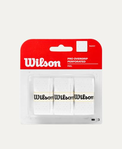 wilson Pro Overgrip Perforated 3 Pack - White, Green, Pink - Tennis - Badminton - Squash