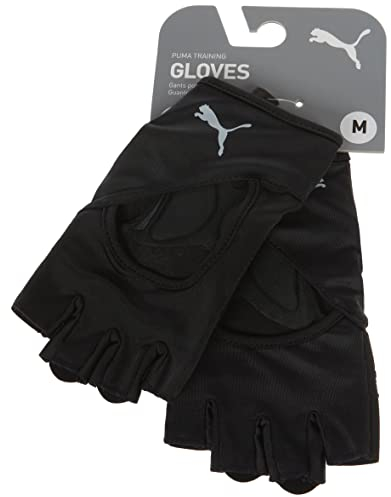 PUMA Essential Training Gloves Black, M, 41465, Black-Gray Violet