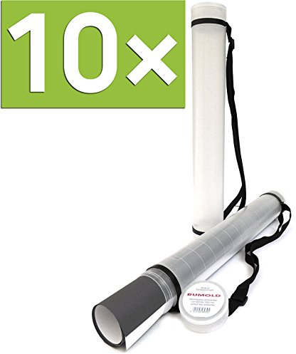 Rumold Zeichenrollen-Köcher, 600 mm - 1000 mm, Ø 80 mm, Polyethylen (10 Köcher, weiß)