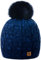 MFAZ Morefaz Ltd Damen Herren Winter Beanie Strickmütze Mütze Wurm Fleece Bommel Fashion SKI (Nave Dark-Blue)