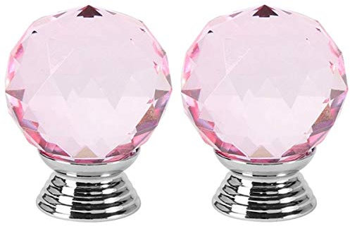 Creatwls 30mm Diamond Kristall Glas Knopf Rund Kristall Knopf Möbel Glas Knöpfe Türgriff Küche Schrank Schublade Möbel Griff Möbelknöpfe - 2 Stück