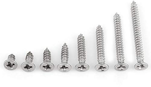 tornillos inox 316 + Akozon Tornillos autorroscantes 200 piezas M3 Acero inoxidable SS304 Tornillo Phillips(Flachkopf)