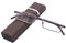 KoKoBin Lesebrille mit Ultraleichtem TR90 Rahmen Lesehilfe Halbbrille aus Metallrahmen mit Halbrahmen Sehehilfe mit Brillenetui für Damen und Herren(Braun,+2.0)