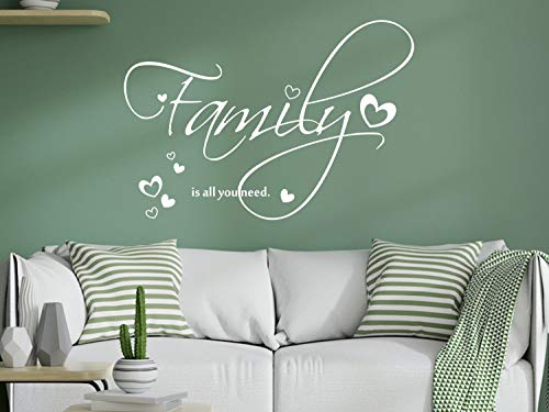 GRAZDesign Wandtattoo Familie Wohnzimmer Sprüche Wandaufkleber Deko Aufkleber - 58x40cm / 042 flieder