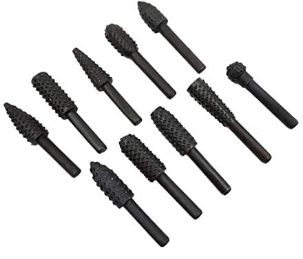 Bocotoer Holzraspel Raspel Set Feilen Bohrmaschine Schaft Werkzeug 10 TLG Set