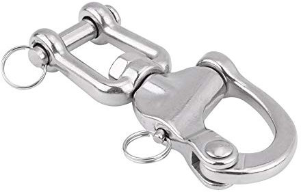 Grillo girevole sostituzione per barche marine, moschettone girevole in acciaio inossidabile 316 con moschettone con anello in acciaio sostituzione per barca a vela Spinnaker Halyard(128mm)