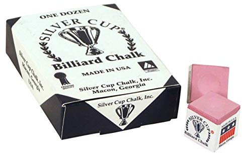 cueball16 12 Pieces/BOX of PINK Genuine SILVER CUP Snooker or Pool Cue Tip Chalks