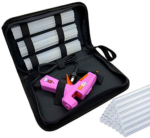 Liumai Hot Glue Gun Mini,30W High Temp Heavy Duty Hot Melt Glue Gun Kit with 30pcs Glue Sticks(7.2'' x 0.27) for DIY Projects, Arts and Crafts, Home Quick Repairs & Sealing, Artistic Creation (Pink)