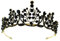 minkissy Krone für Damen Gothic Krone Kopfbedeckung Karneval Geburtstag Tiara Vintage Strass Barock Königinnenkrone Hochzeit Brautkrone Schwarze Diademe und Kronen