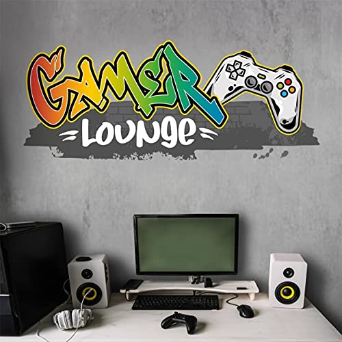 tjapalo® Cooles Gamer Wandtattoo Gaming Zimmer Wohnzimmer Jungen Wandsticker game controller, Größe: B58xH24cm