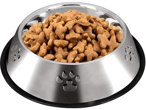 CABLEPELADO - Comedero Metal Redondo para Mascotas - Acero INOX - Bol Mascotas - Cuenco - Bebedero - Plato Animales - 18 cm
