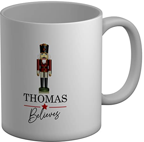 Shopagift Personalised Believes - Nutcracker Soldier White 11oz Large Mug Cup