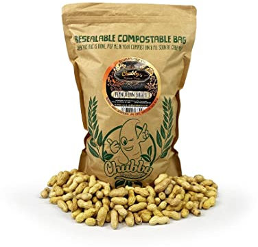 Chubby Peanuts in Shells for Squirrels (1 Kg), Aflatoxin Free Monkey Nuts For Squirrels, Premium All Natural Food, Peanuts for Squirrel, Chipmunks, Cardinals & Jays - with Compostable Bag